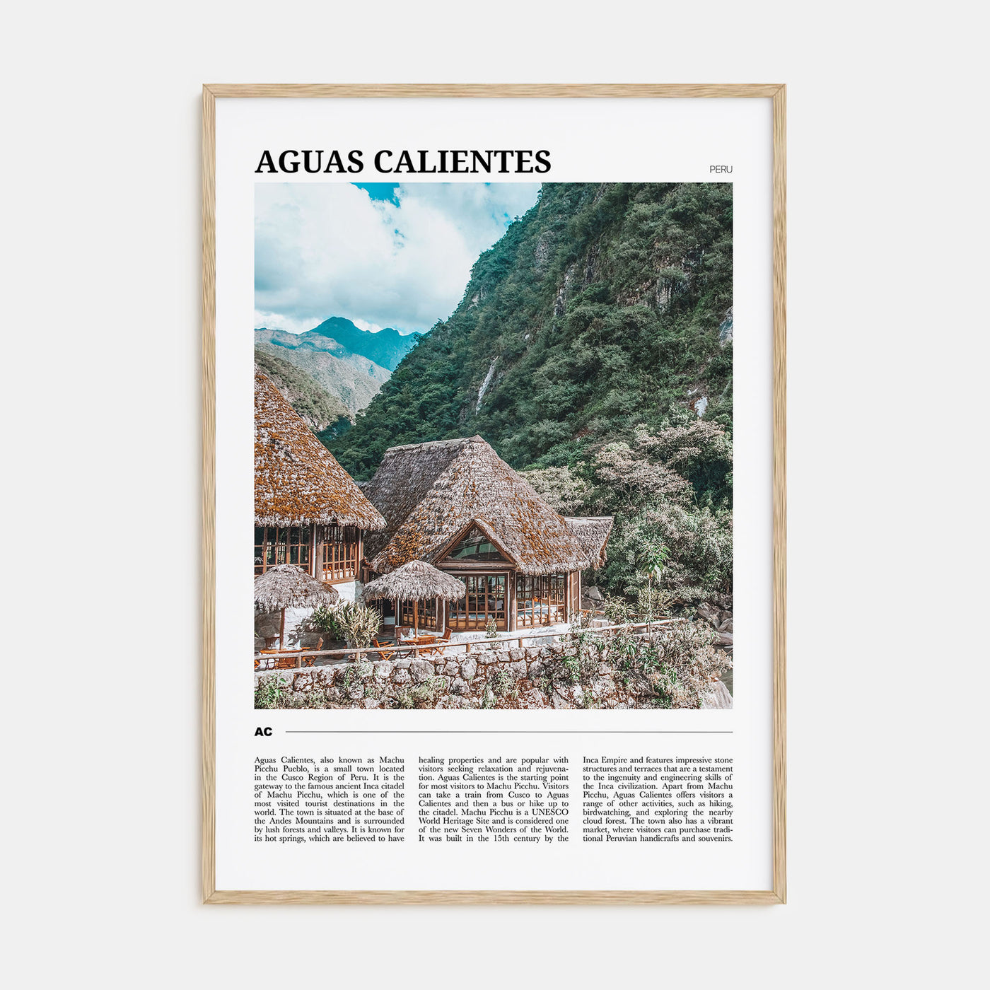 Aguas Calientes Travel Color Poster