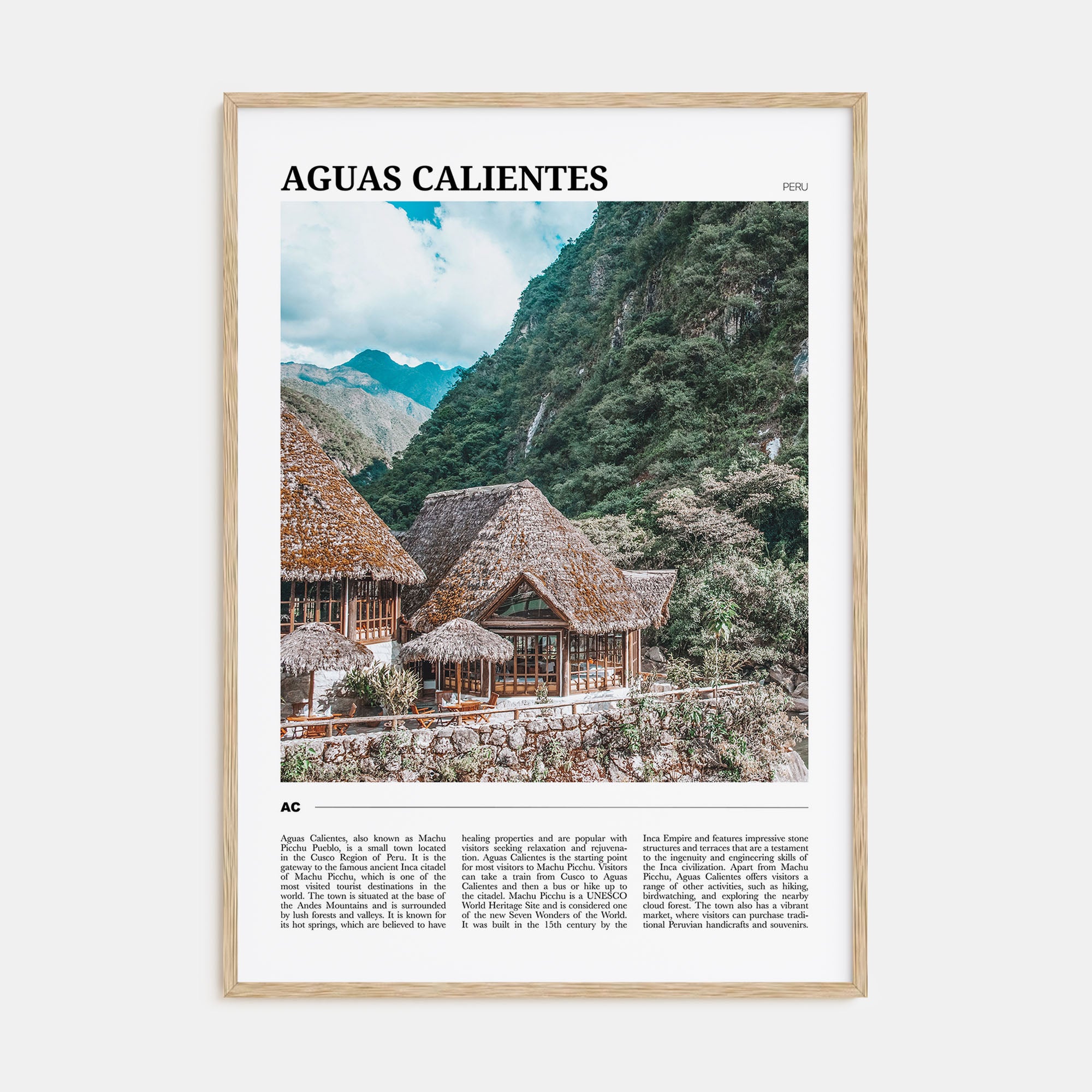 Aguas Calientes Travel Color Poster