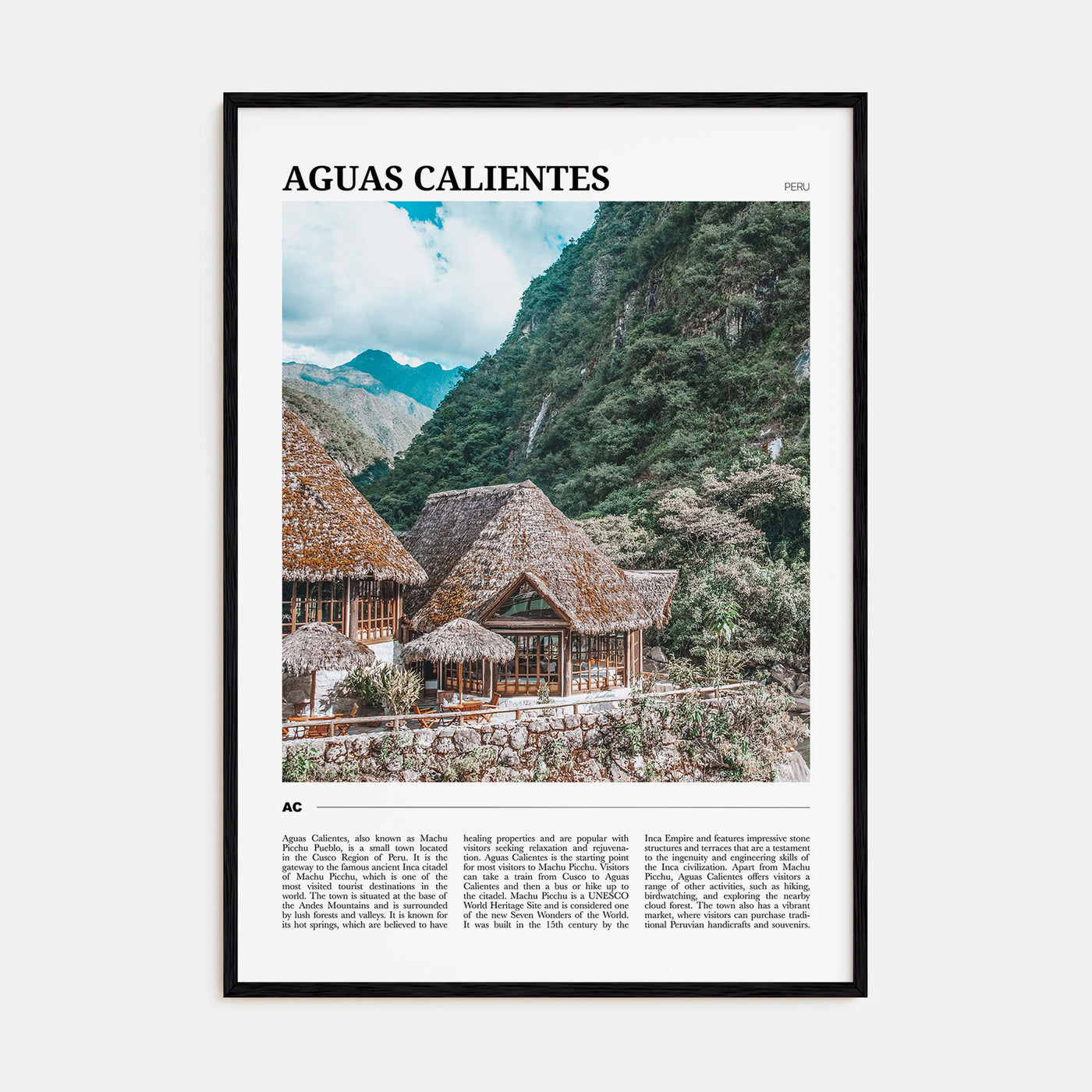 Aguas Calientes Travel Color Poster