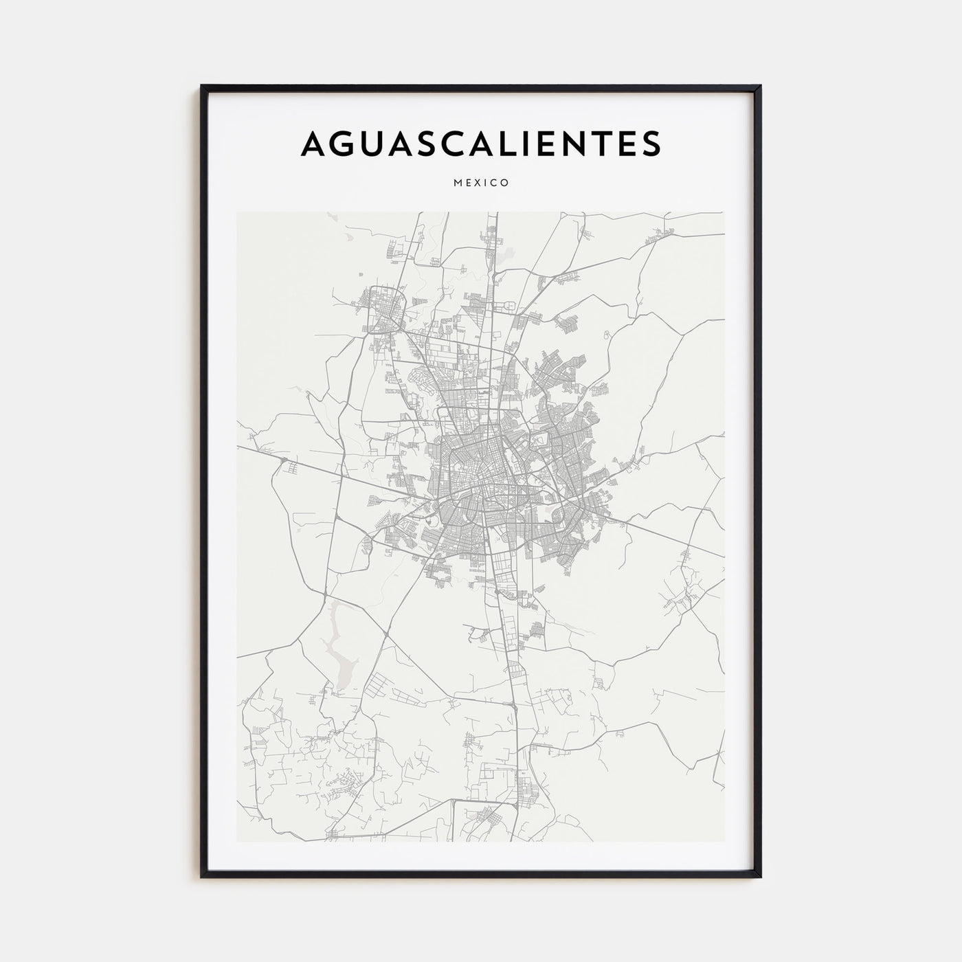 Aguascalientes Map Portrait Poster