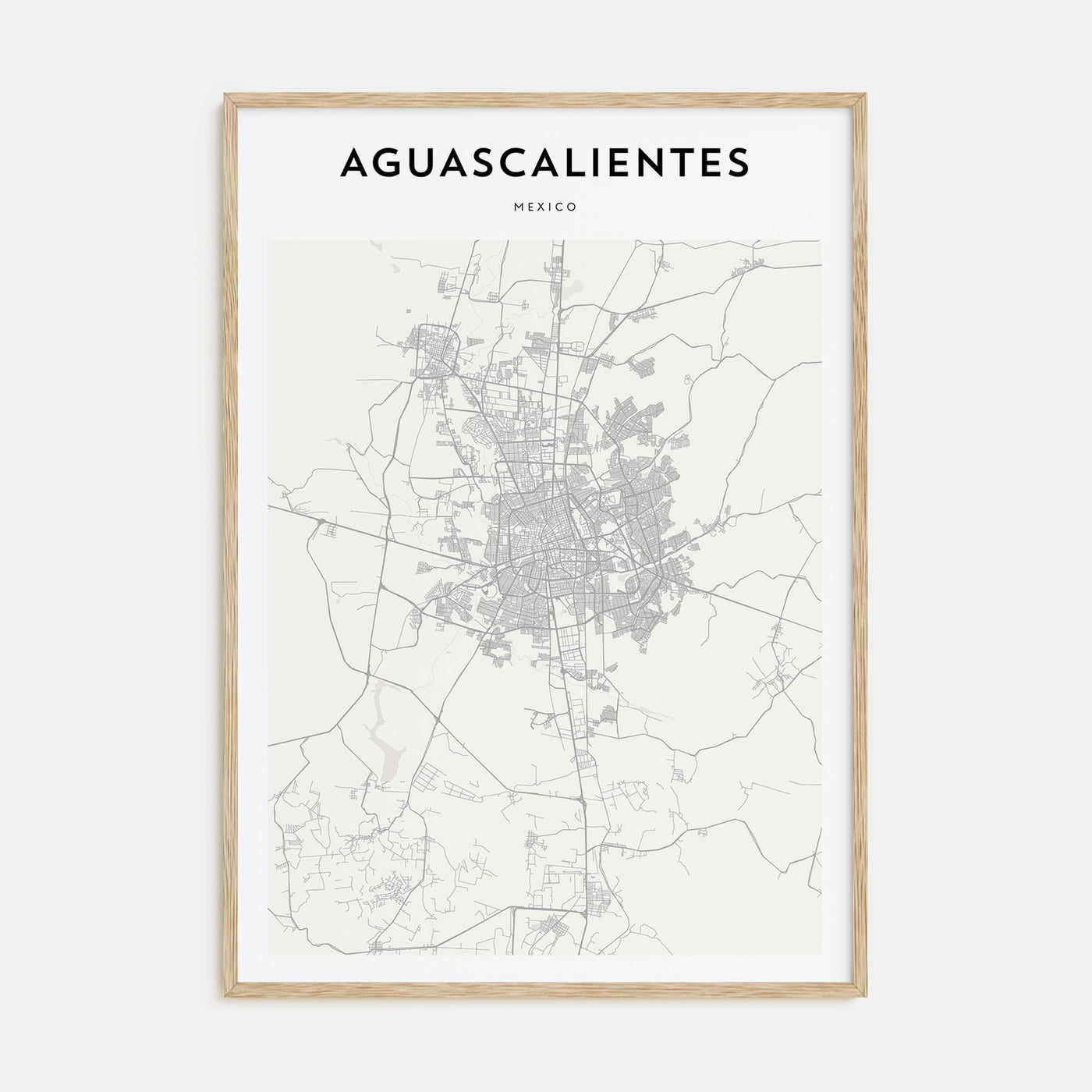 Aguascalientes Map Portrait Poster