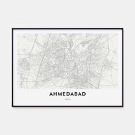 Ahmedabad Map Landscape Poster