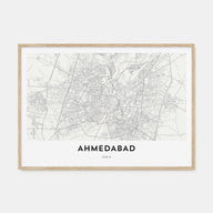 Ahmedabad Map Landscape Poster