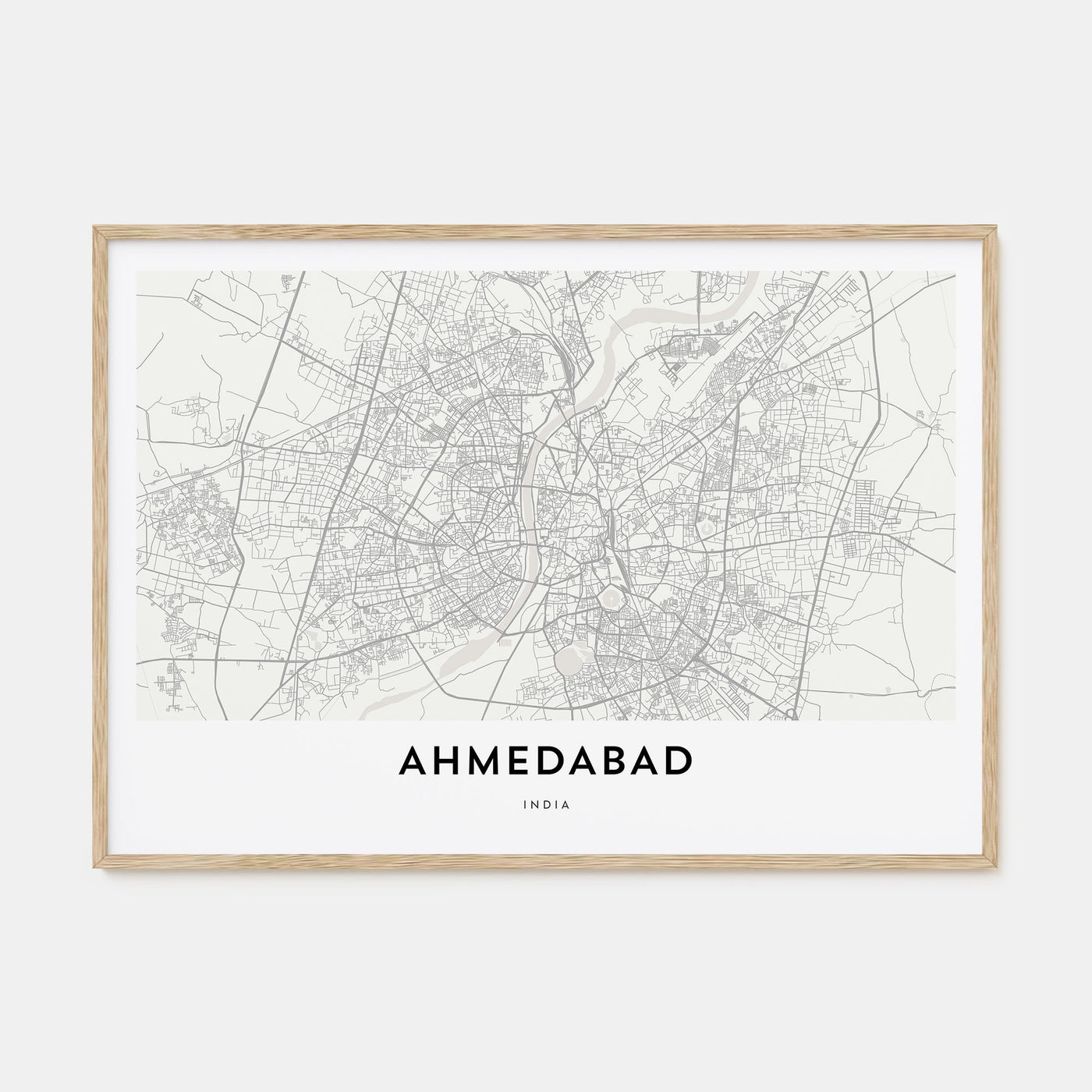 Ahmedabad Map Landscape Poster