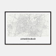 Ahmedabad Map Landscape Poster