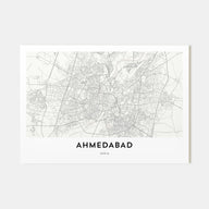 Ahmedabad Map Landscape Poster