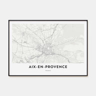 Aix-en-Provence Map Landscape Poster