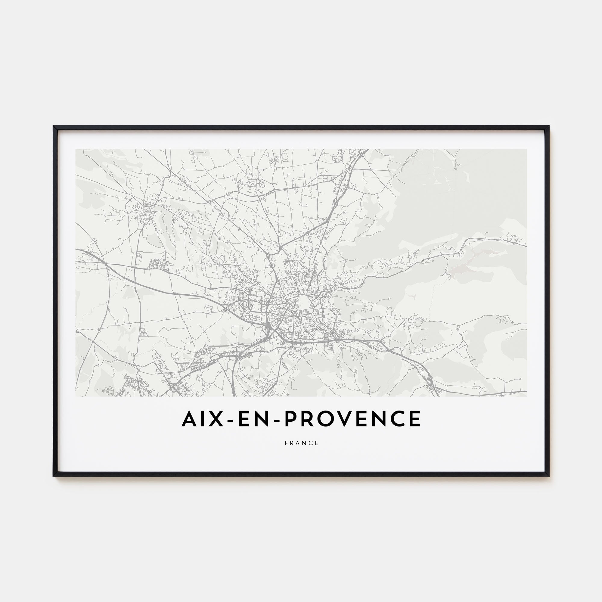 Aix-en-Provence Map Landscape Poster