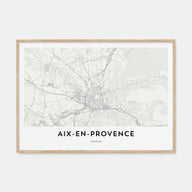 Aix-en-Provence Map Landscape Poster