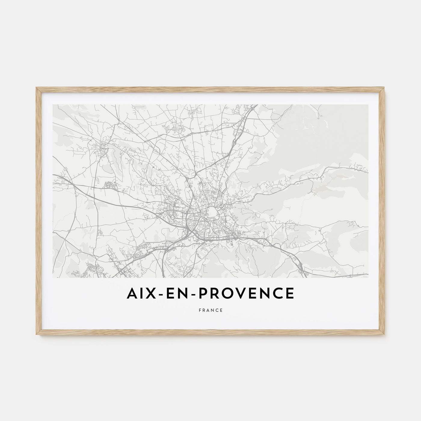 Aix-en-Provence Map Landscape Poster