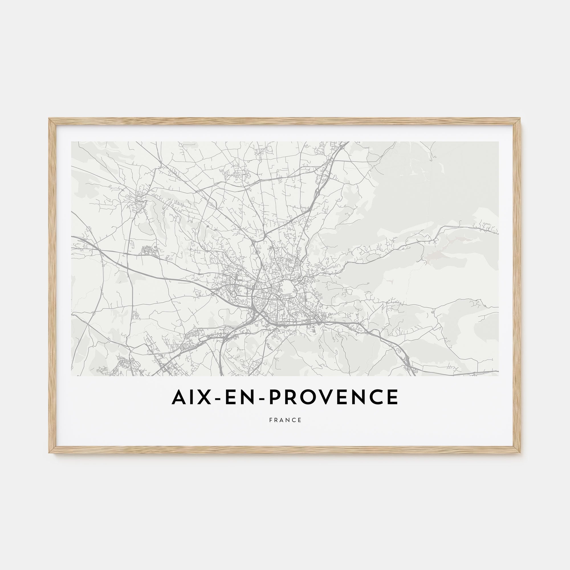 Aix-en-Provence Map Landscape Poster
