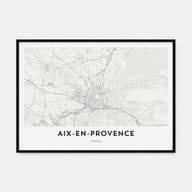 Aix-en-Provence Map Landscape Poster