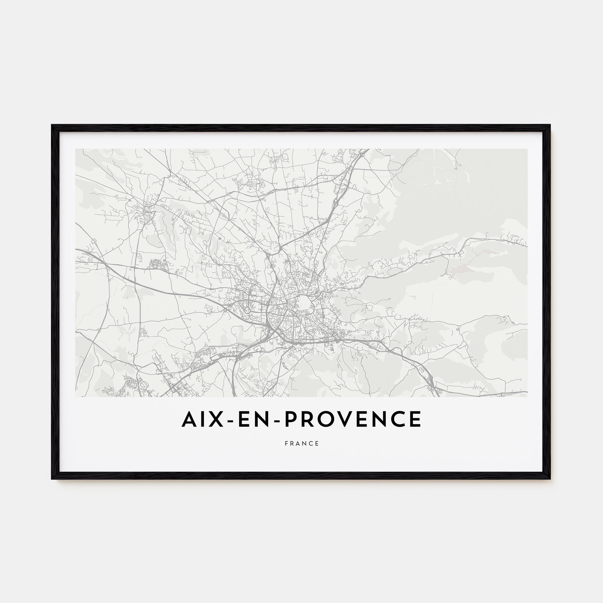 Aix-en-Provence Map Landscape Poster