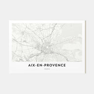 Aix-en-Provence Map Landscape Poster