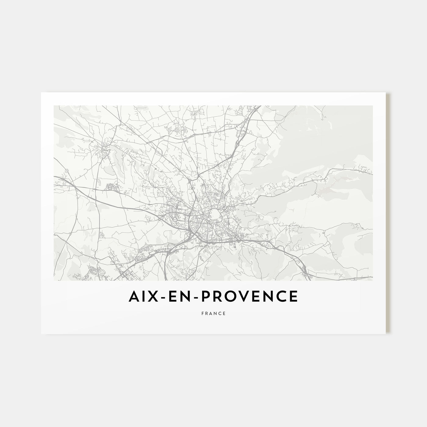 Aix-en-Provence Map Landscape Poster