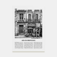Aix-en-Provence Travel B&W No 1 Poster