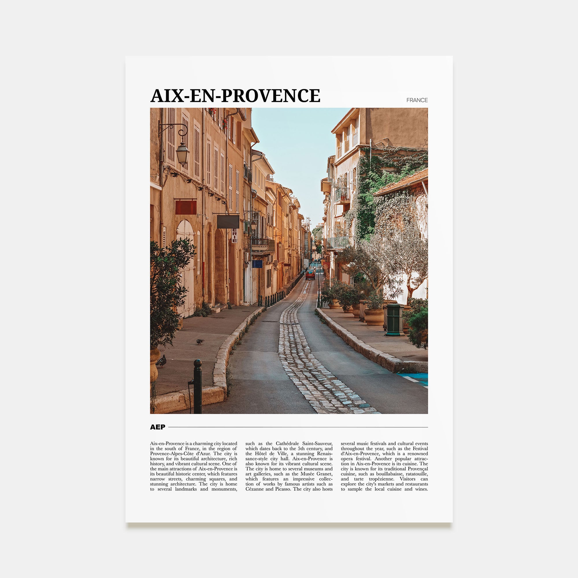 Aix-en-Provence Travel Color Poster