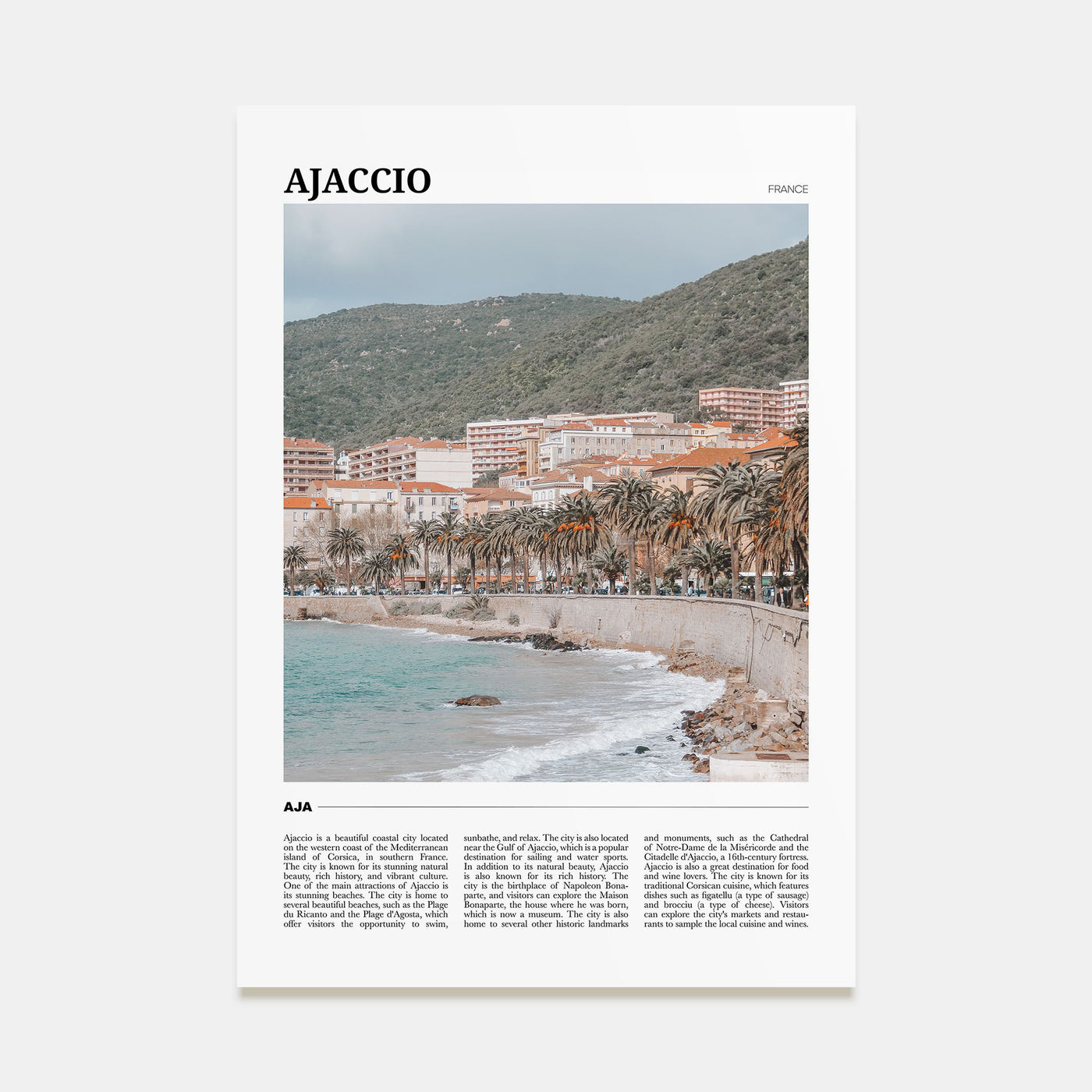 Ajaccio Travel Color Poster