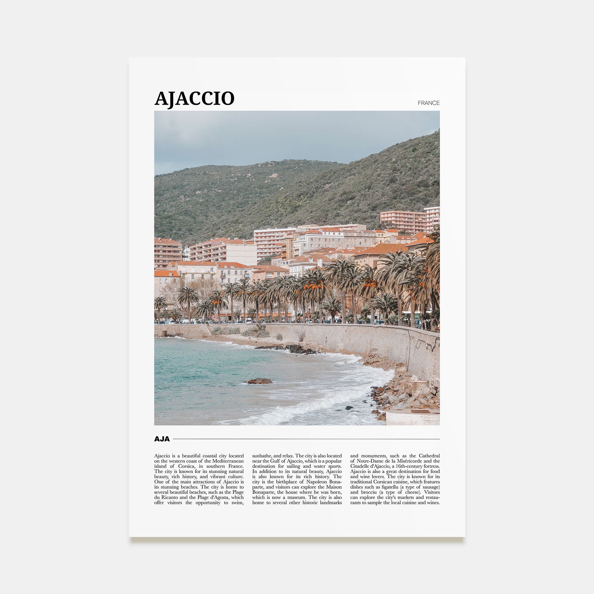 Ajaccio Travel Color Poster