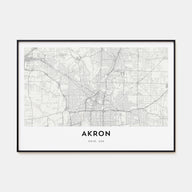 Akron Map Landscape Poster