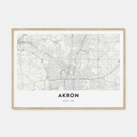 Akron Map Landscape Poster