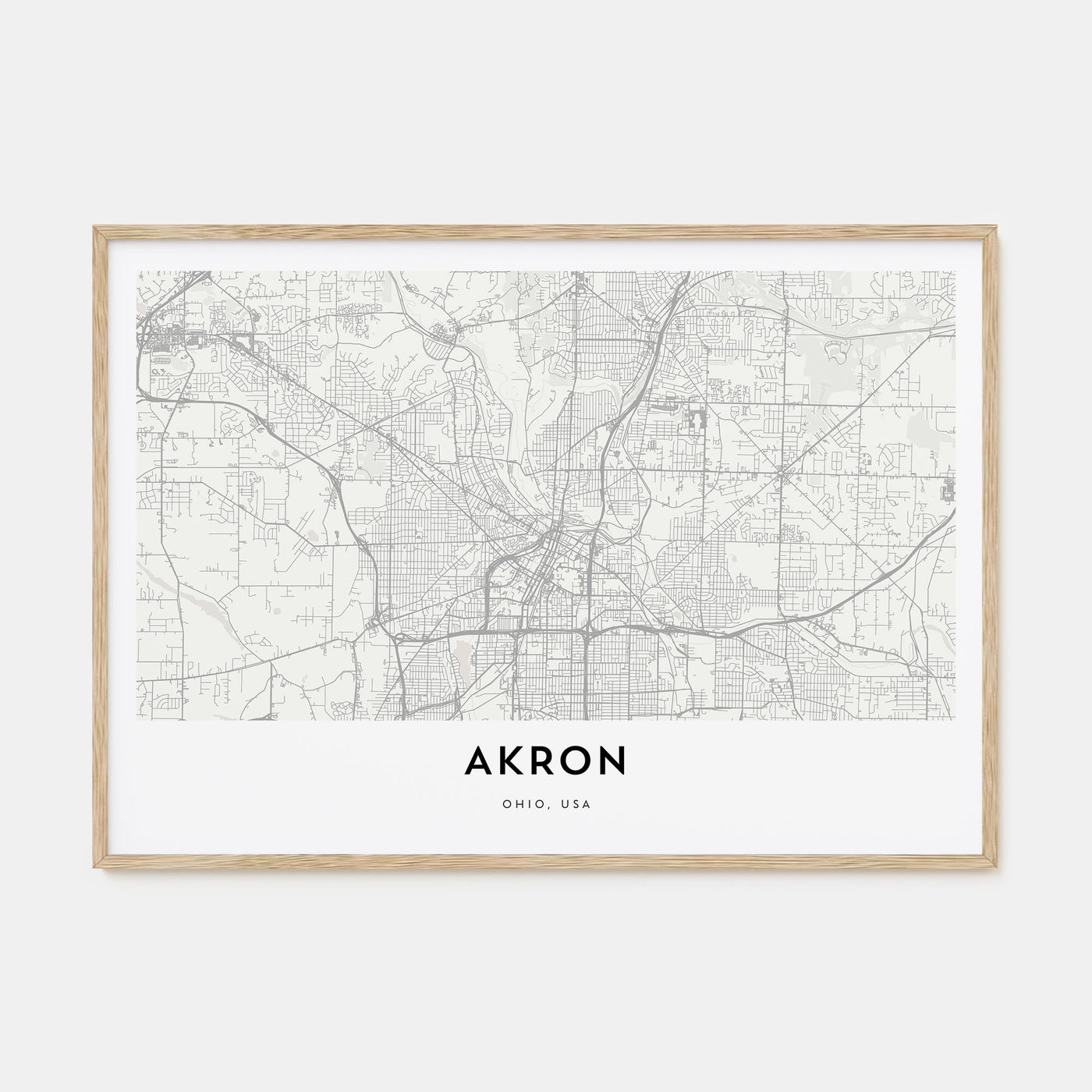 Akron Map Landscape Poster