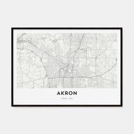 Akron Map Landscape Poster