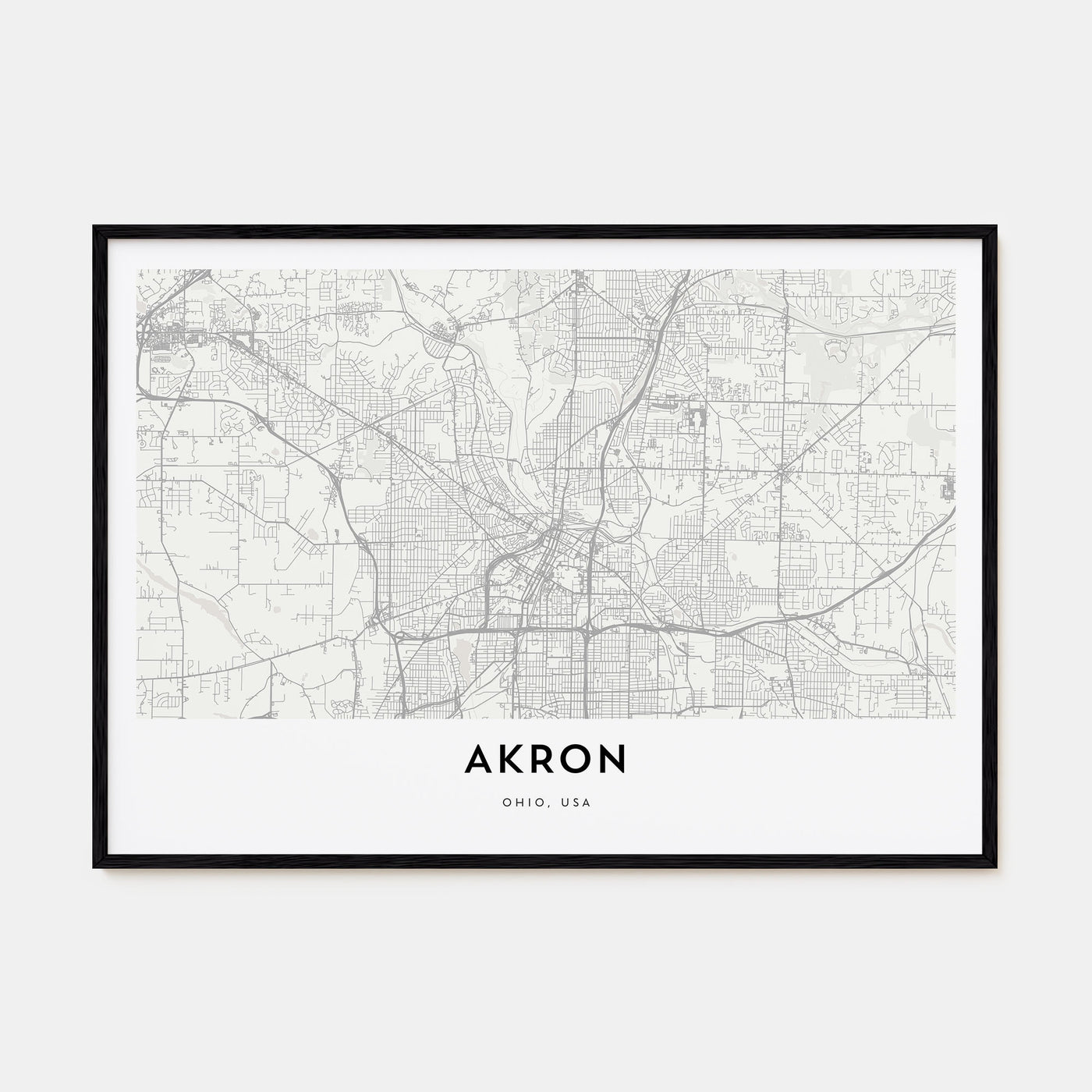 Akron Map Landscape Poster