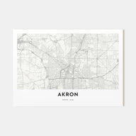 Akron Map Landscape Poster