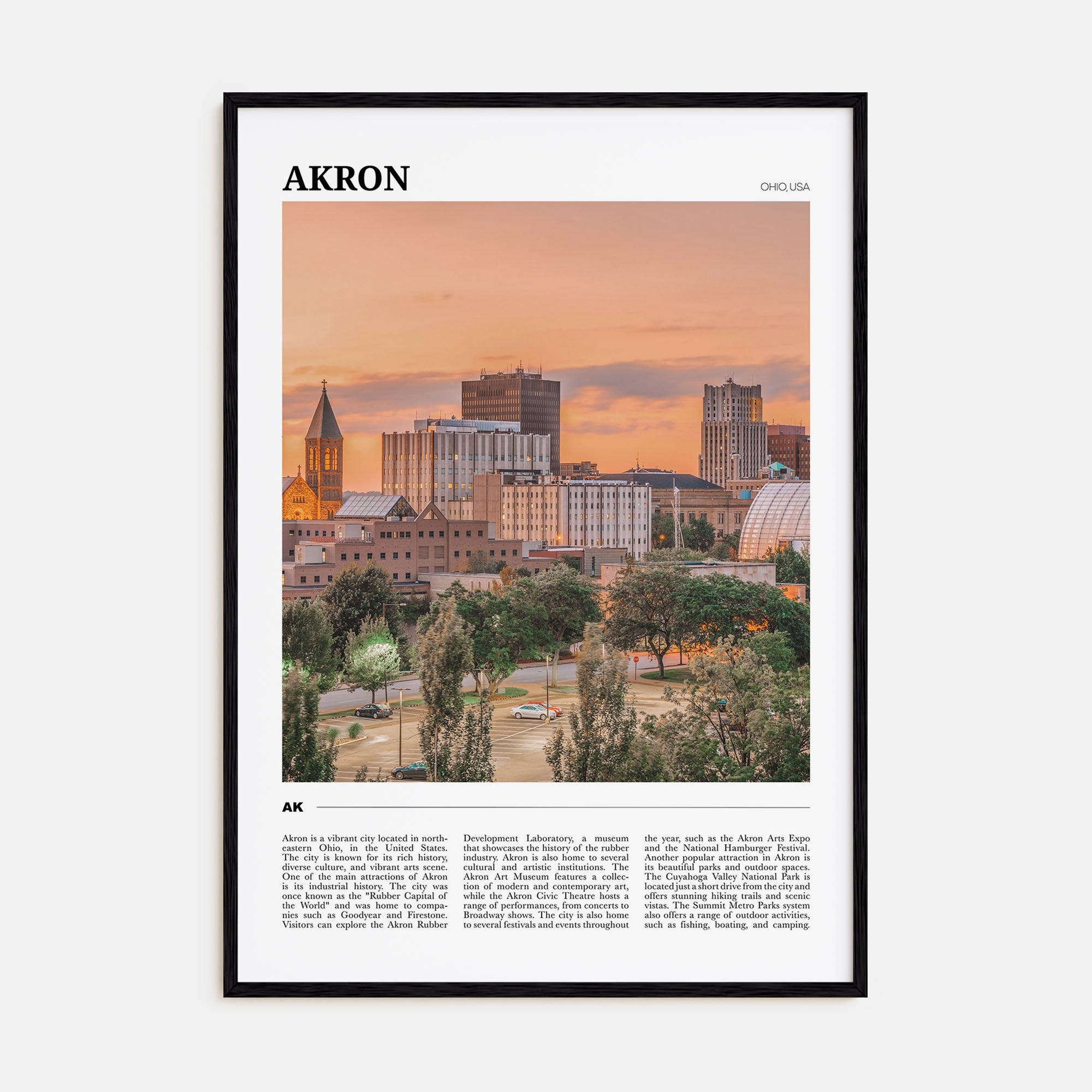Akron Travel Color Poster