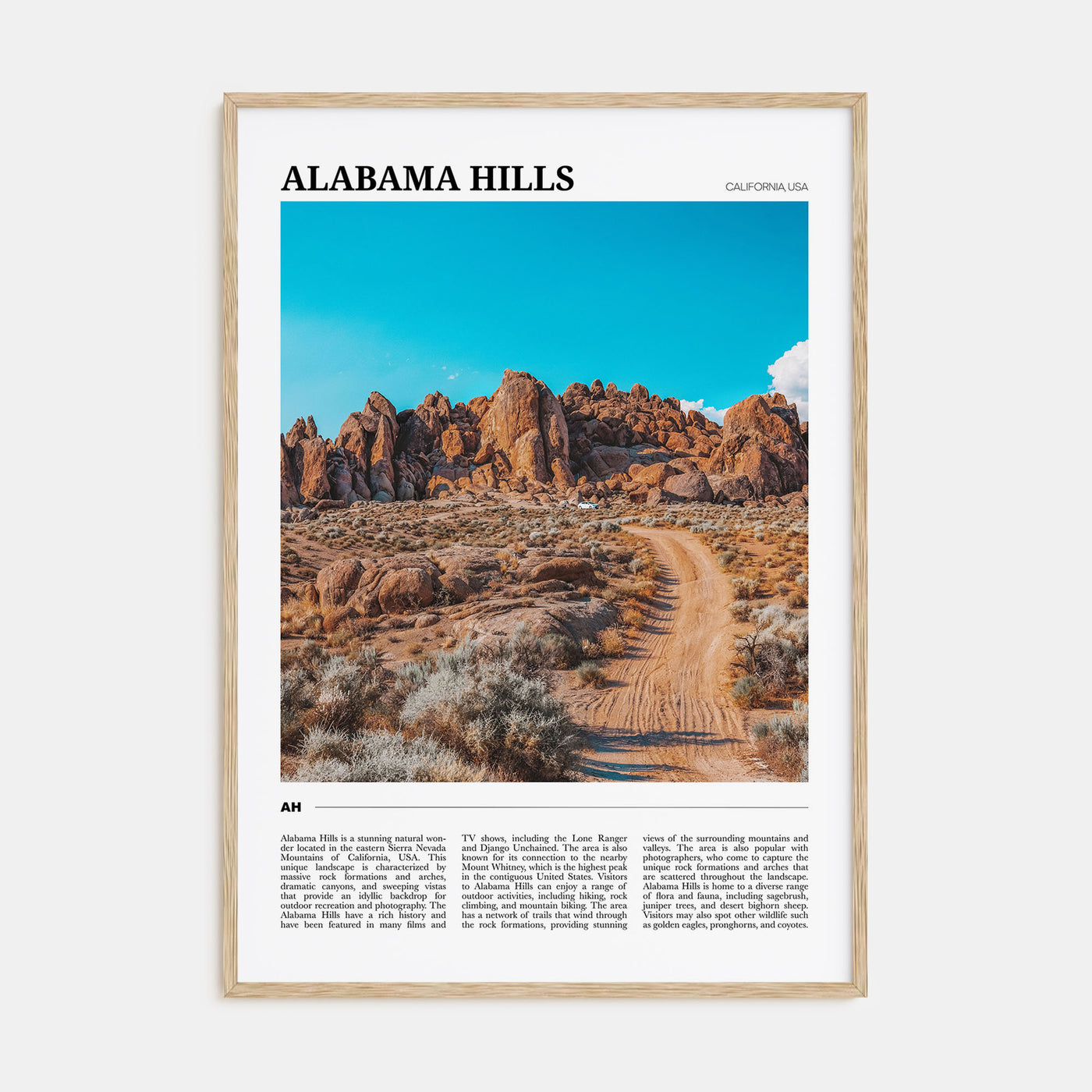 Alabama Hills Travel Color Poster