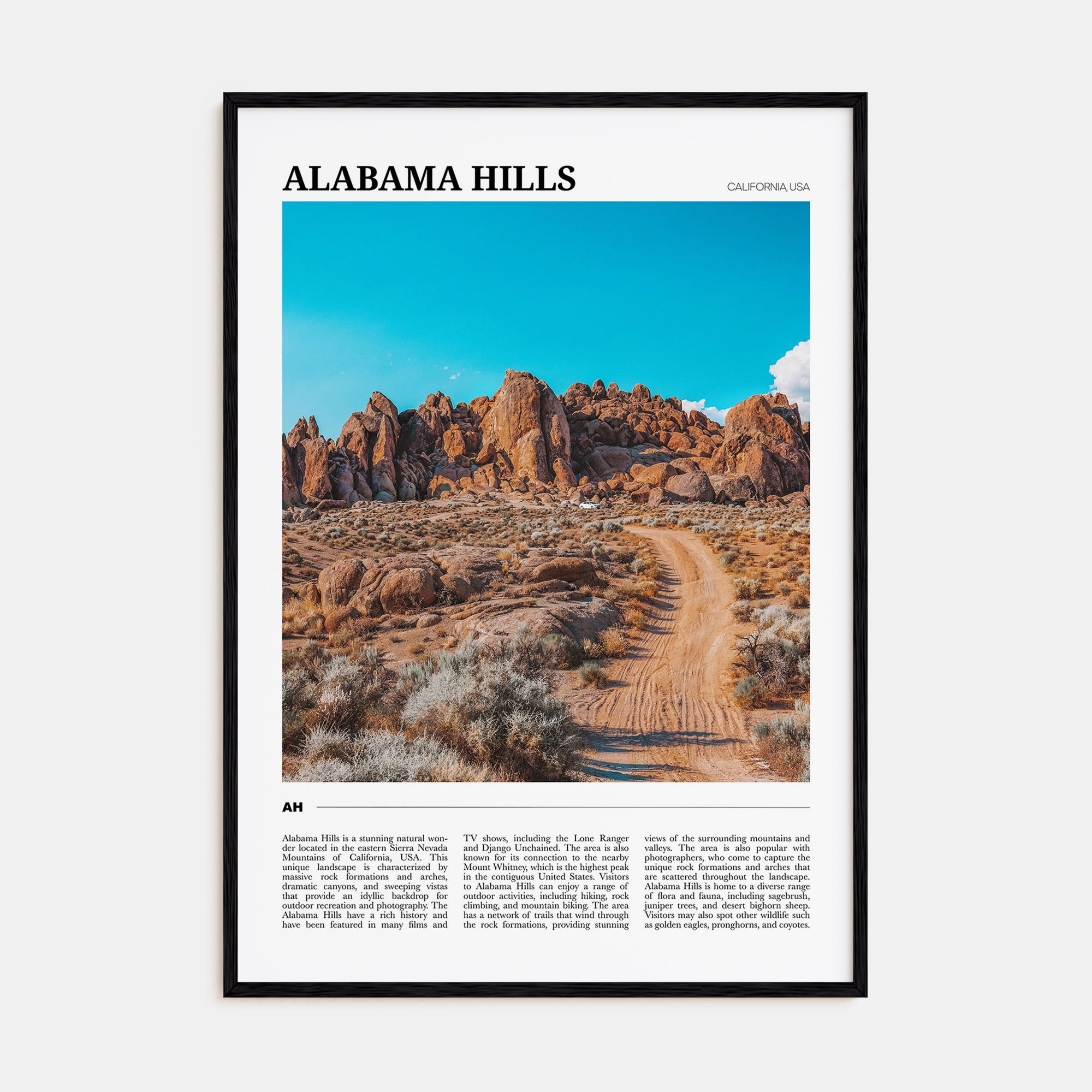 Alabama Hills Travel Color Poster