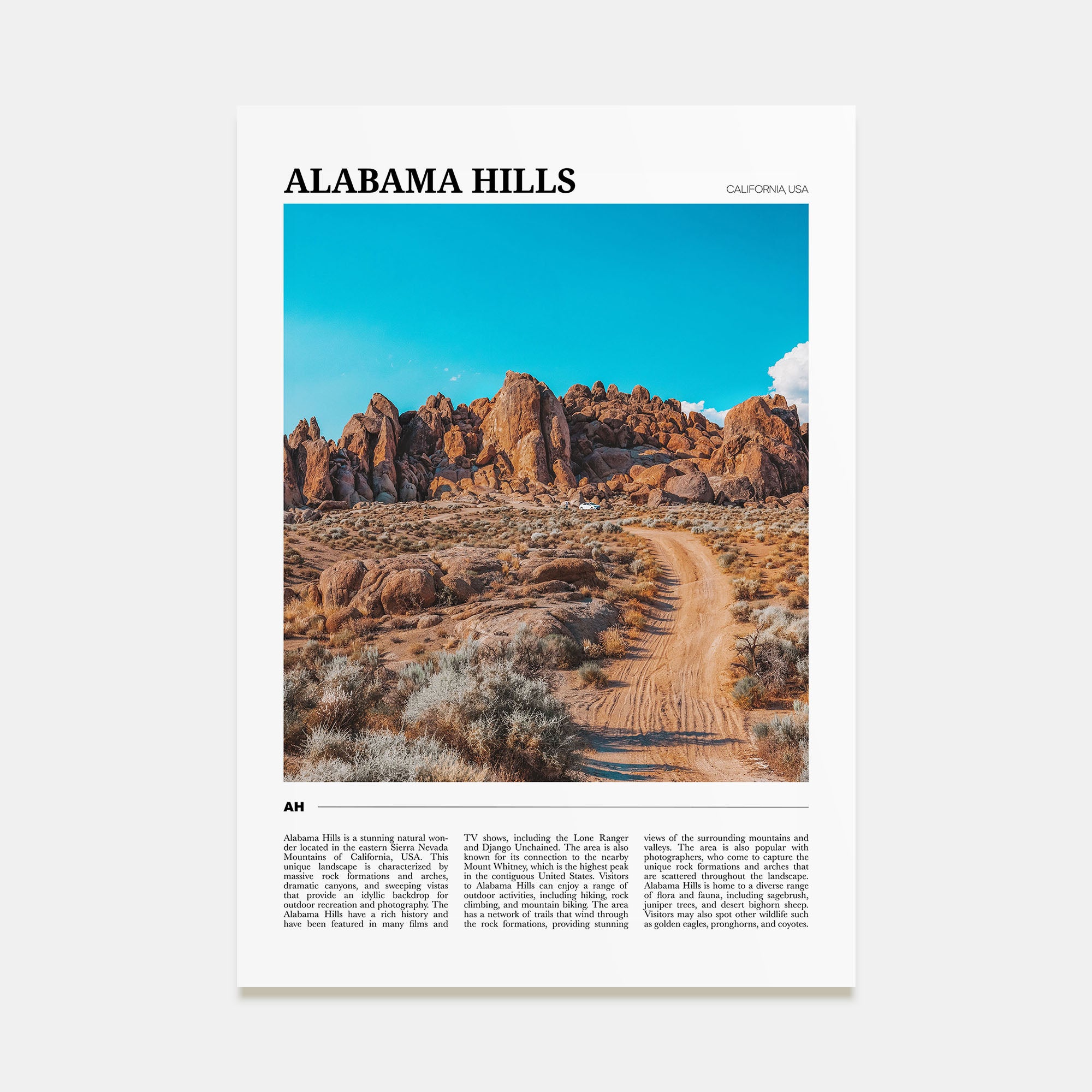 Alabama Hills Travel Color Poster