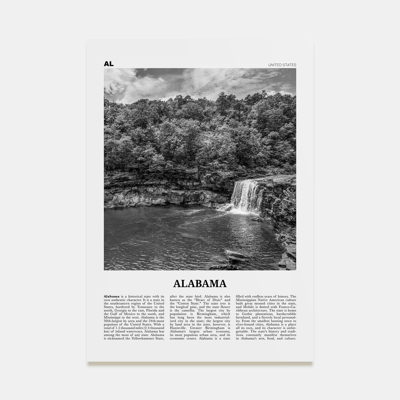 Alabama Travel B&W No 1 Poster