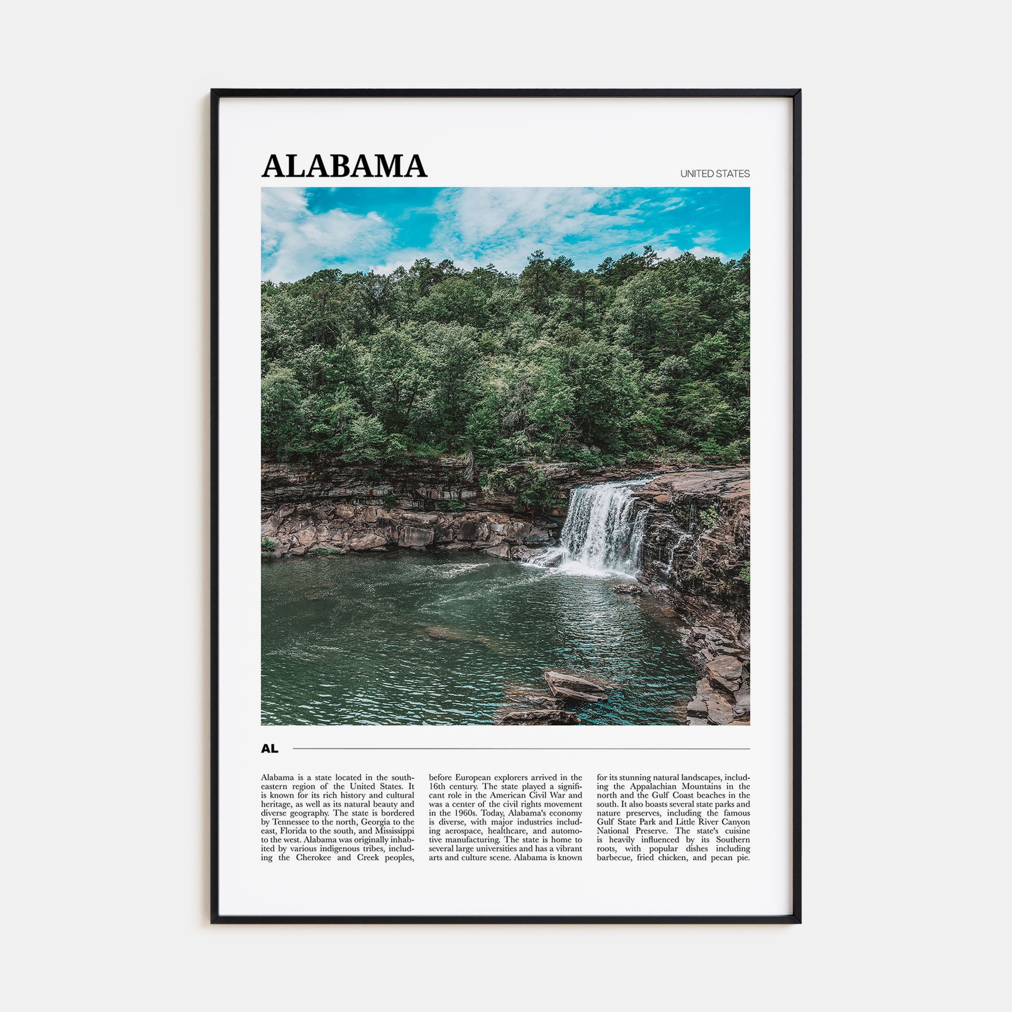 Alabama Travel Color Poster