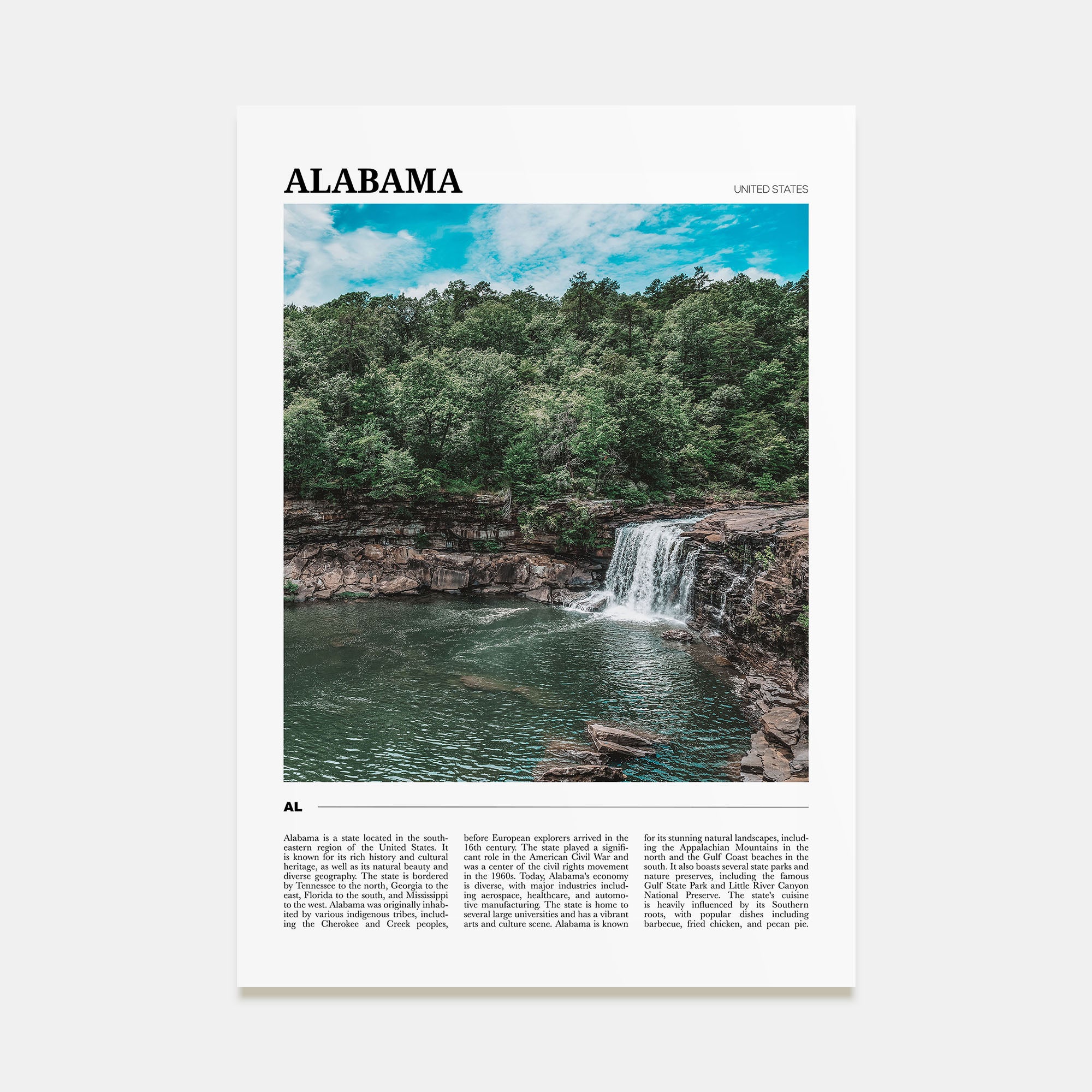 Alabama Travel Color Poster