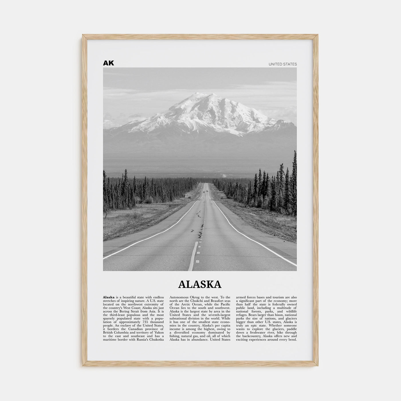 Alaska Travel B&W No 1 Poster