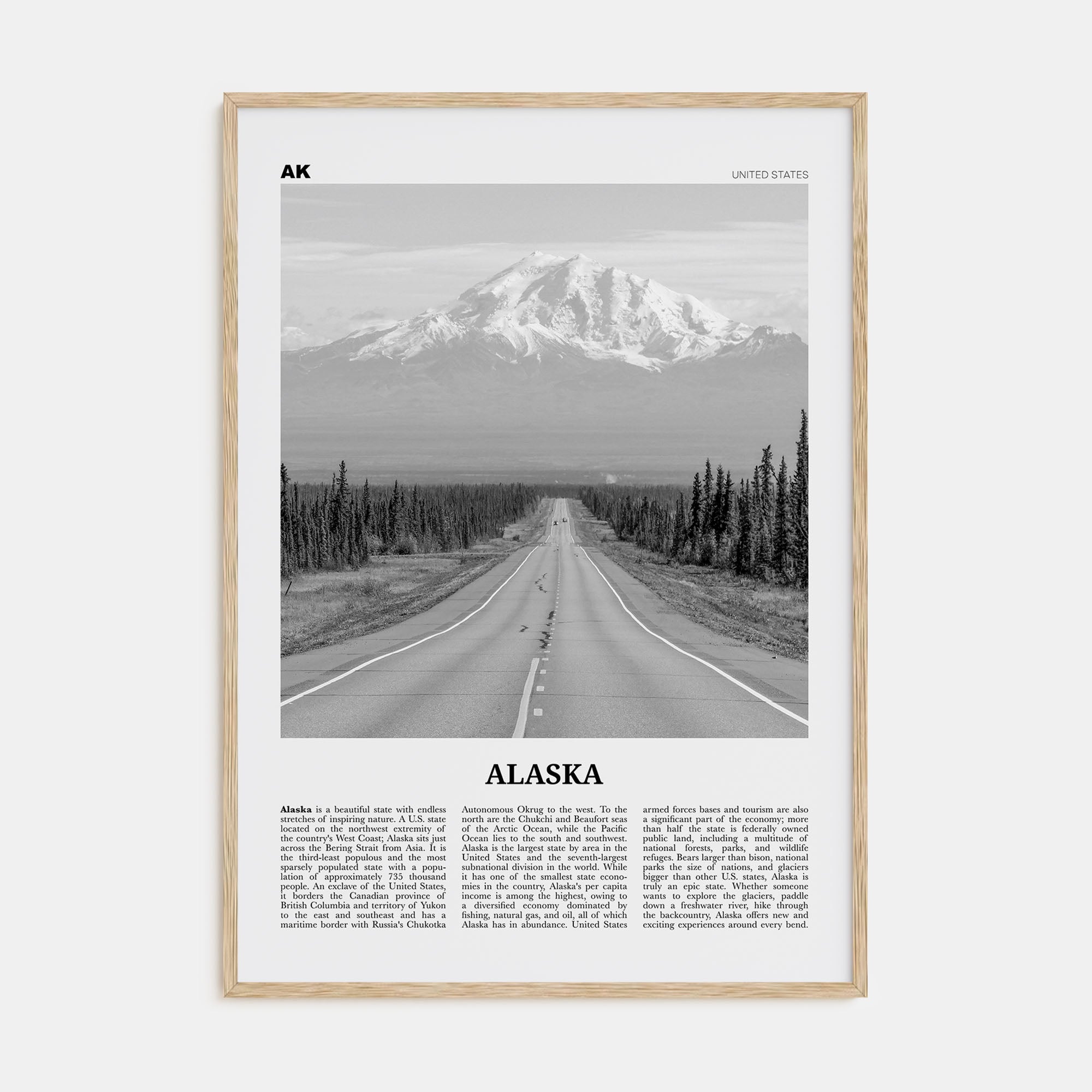 Alaska Travel B&W No 1 Poster