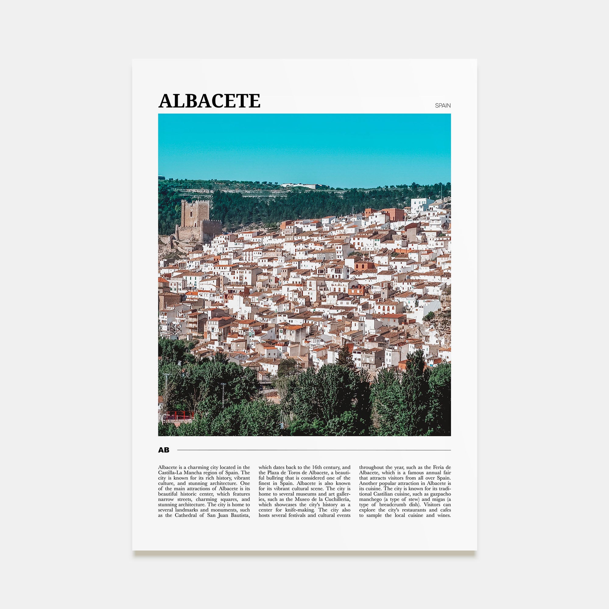Albacete Travel Color Poster