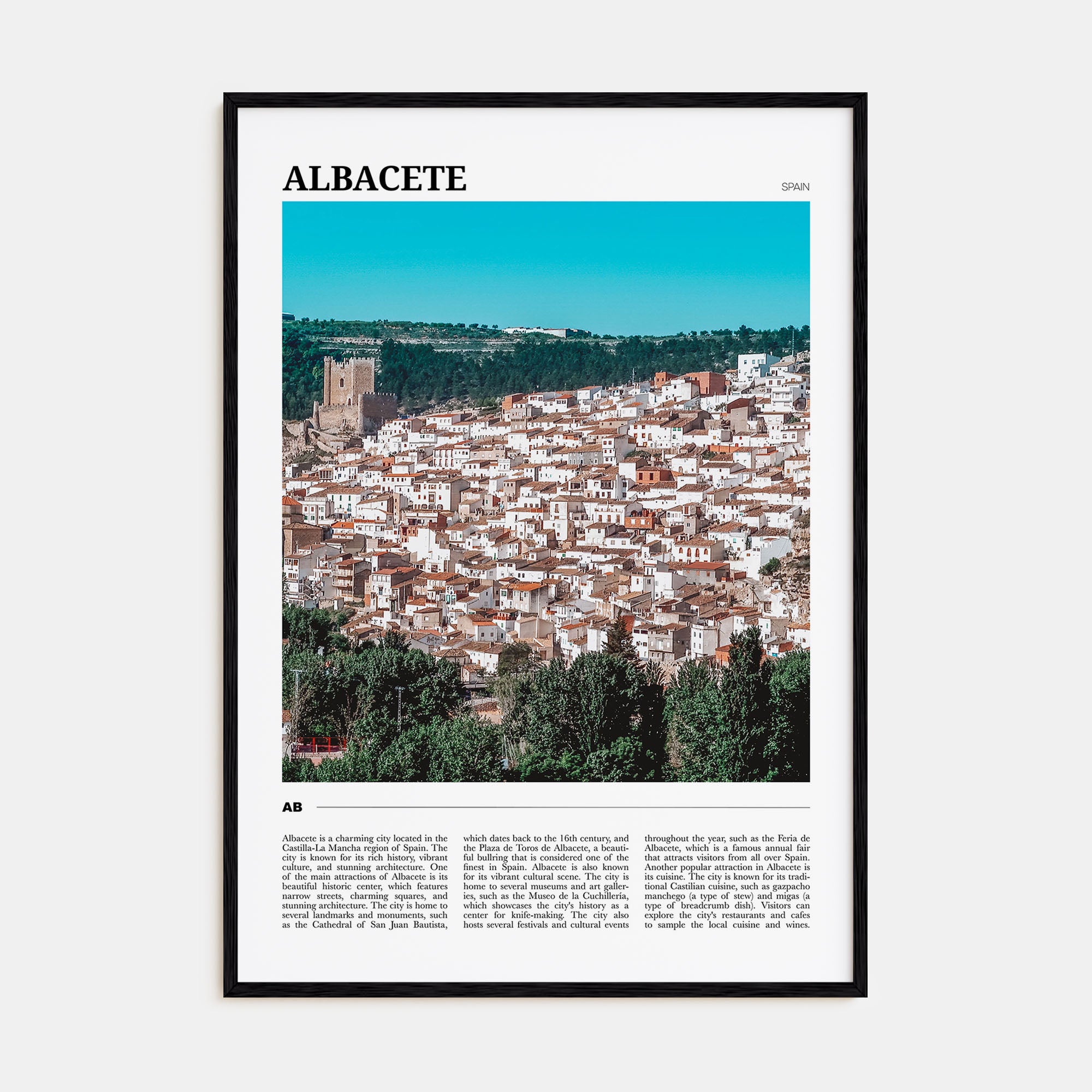 Albacete Travel Color Poster