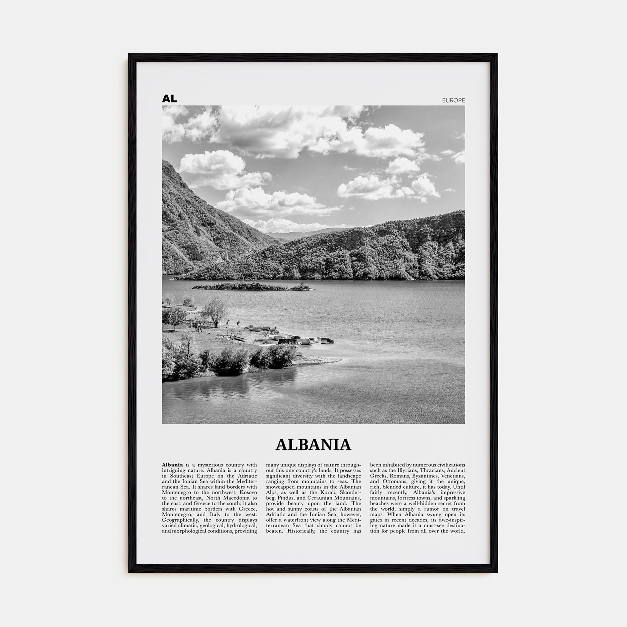Albania Travel B&W No 1 Poster