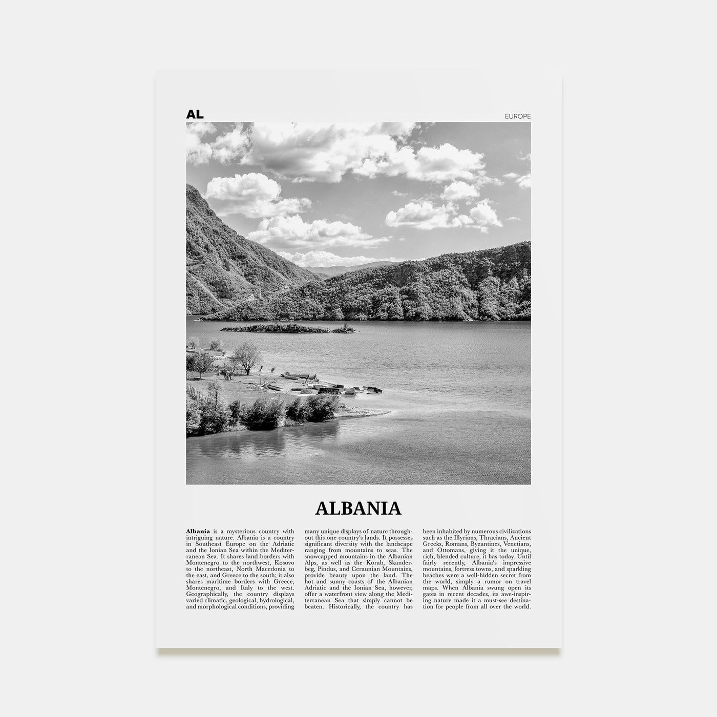 Albania Travel B&W No 1 Poster