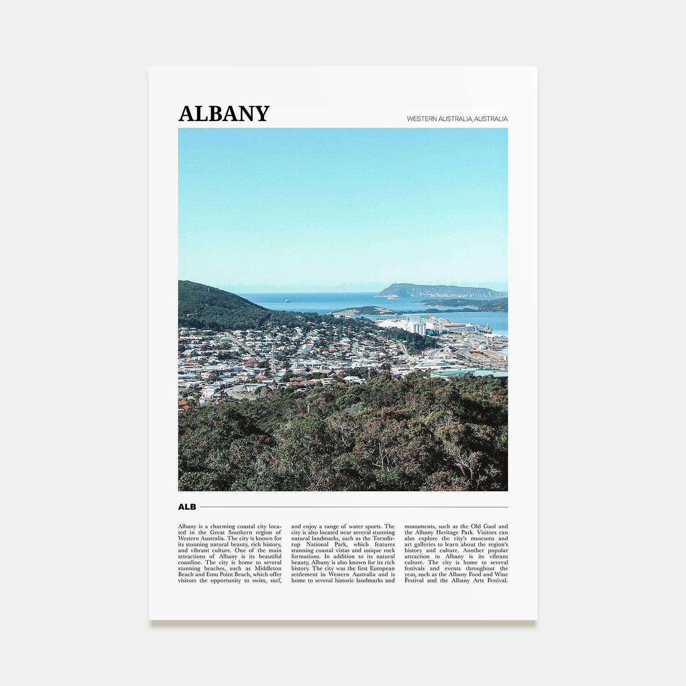 Albany, Australia Travel Color Poster