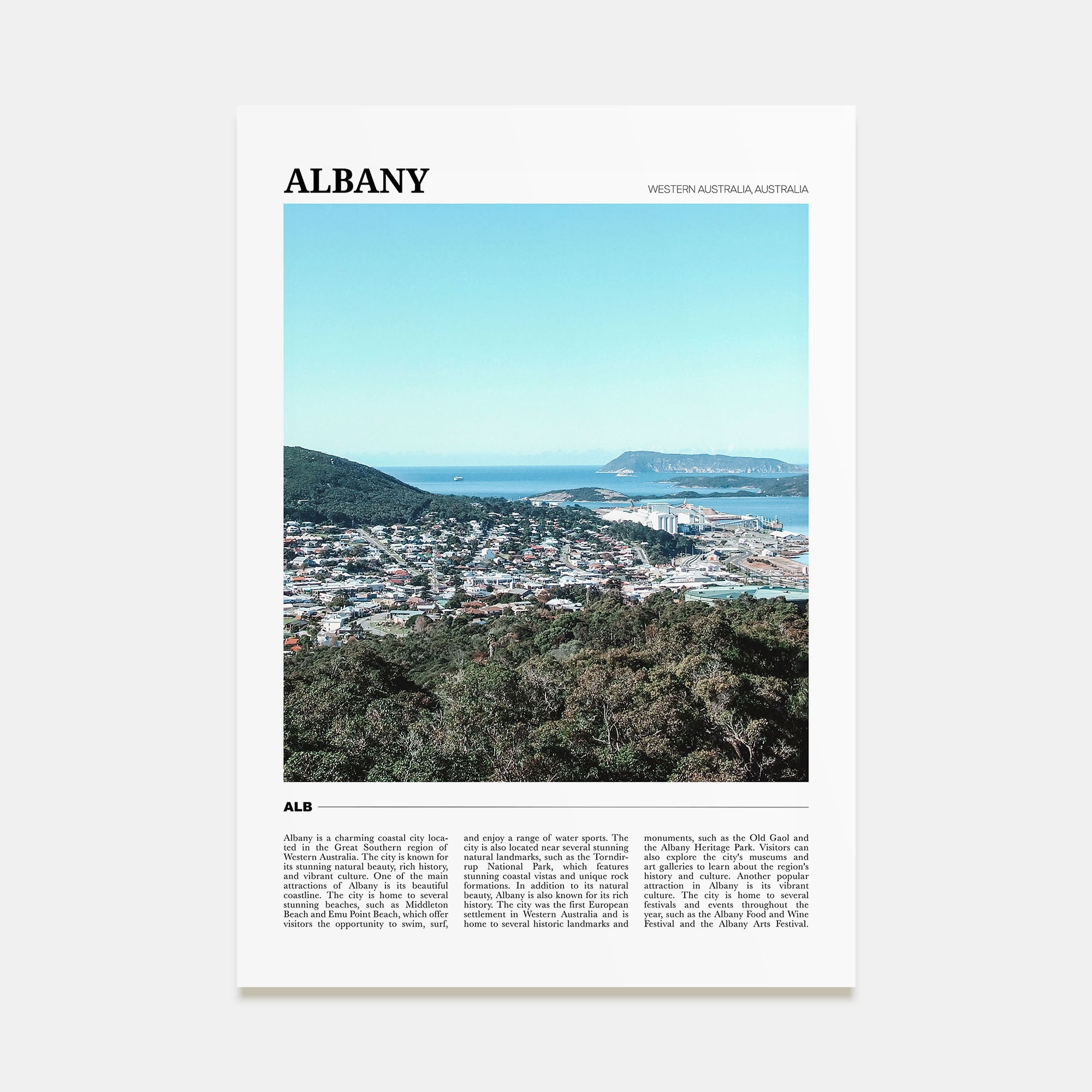 Albany, Australia Travel Color Poster