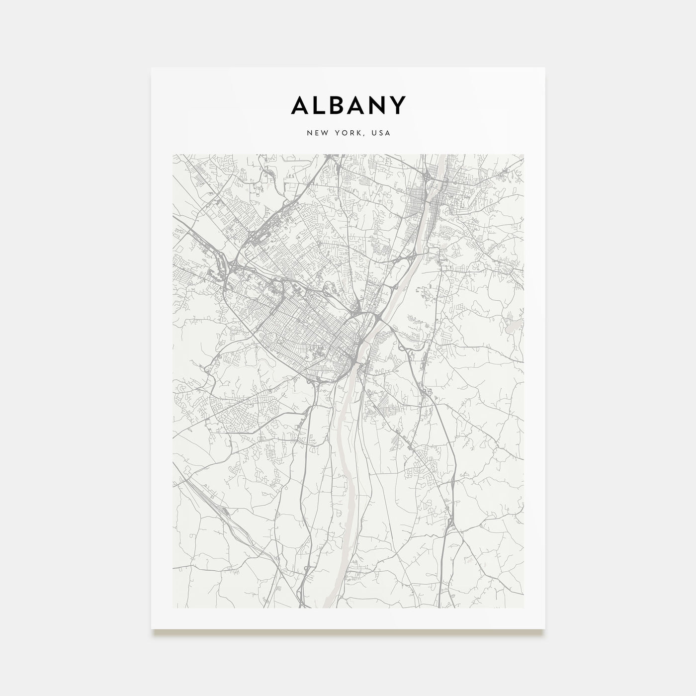 Albany, New York Map Portrait Poster