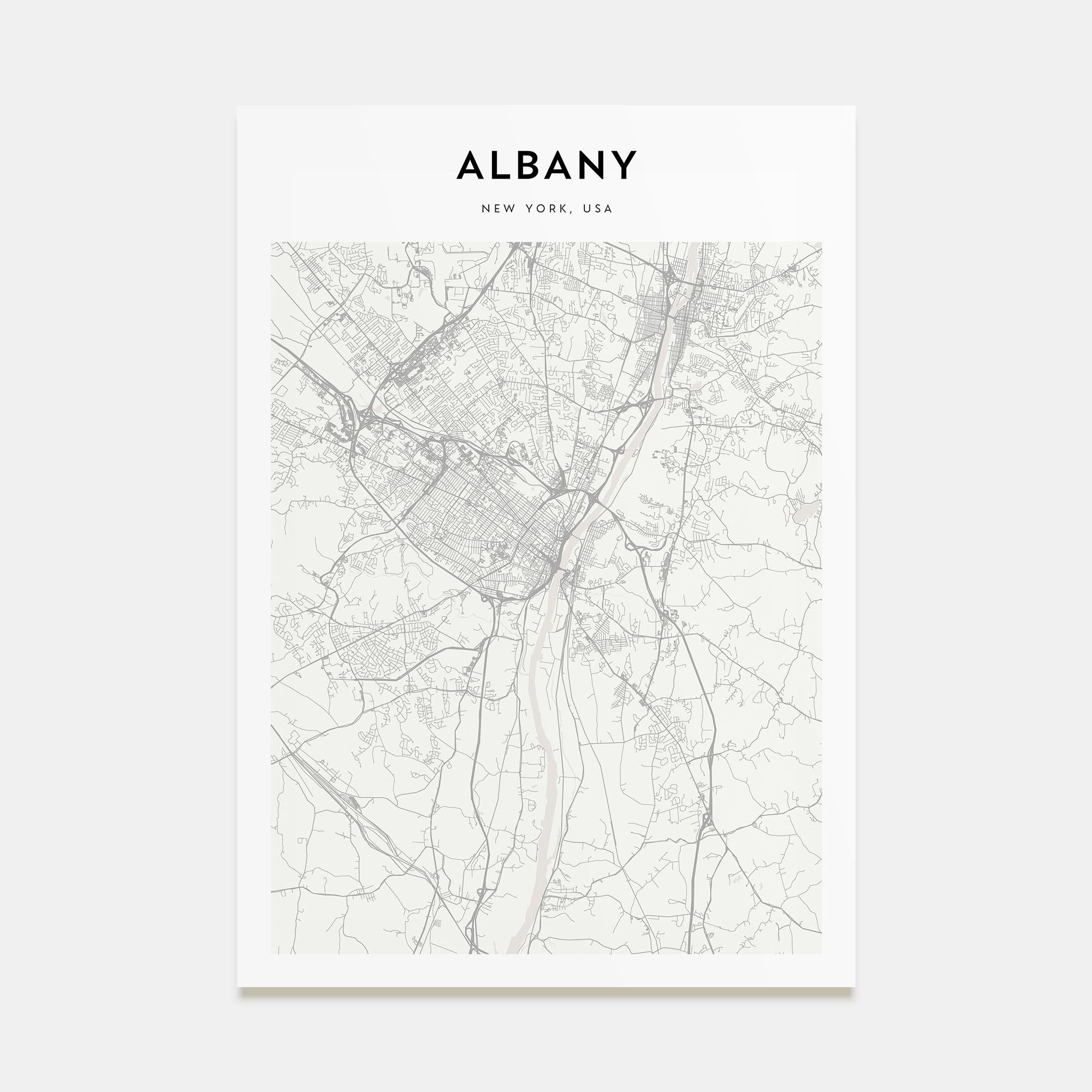 Albany, New York Map Portrait Poster