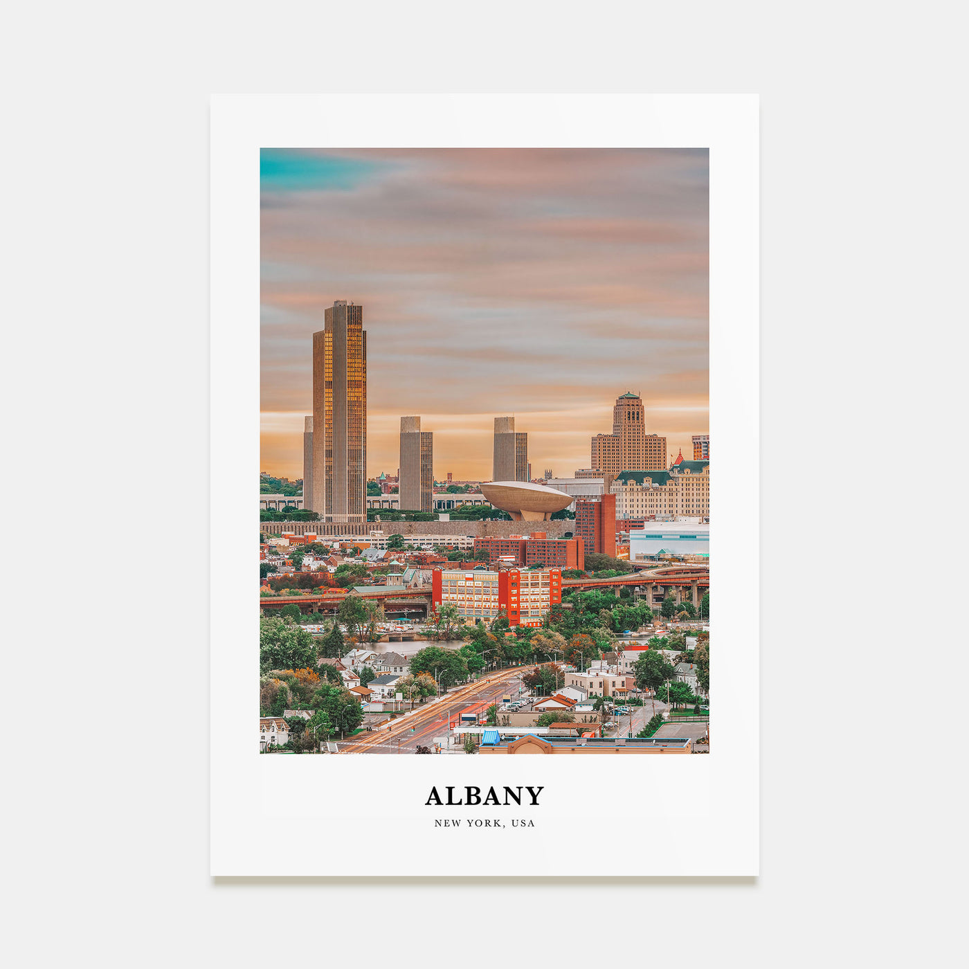 Albany, New York Portrait Color Poster