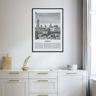 Albany, New York Travel B&W Poster