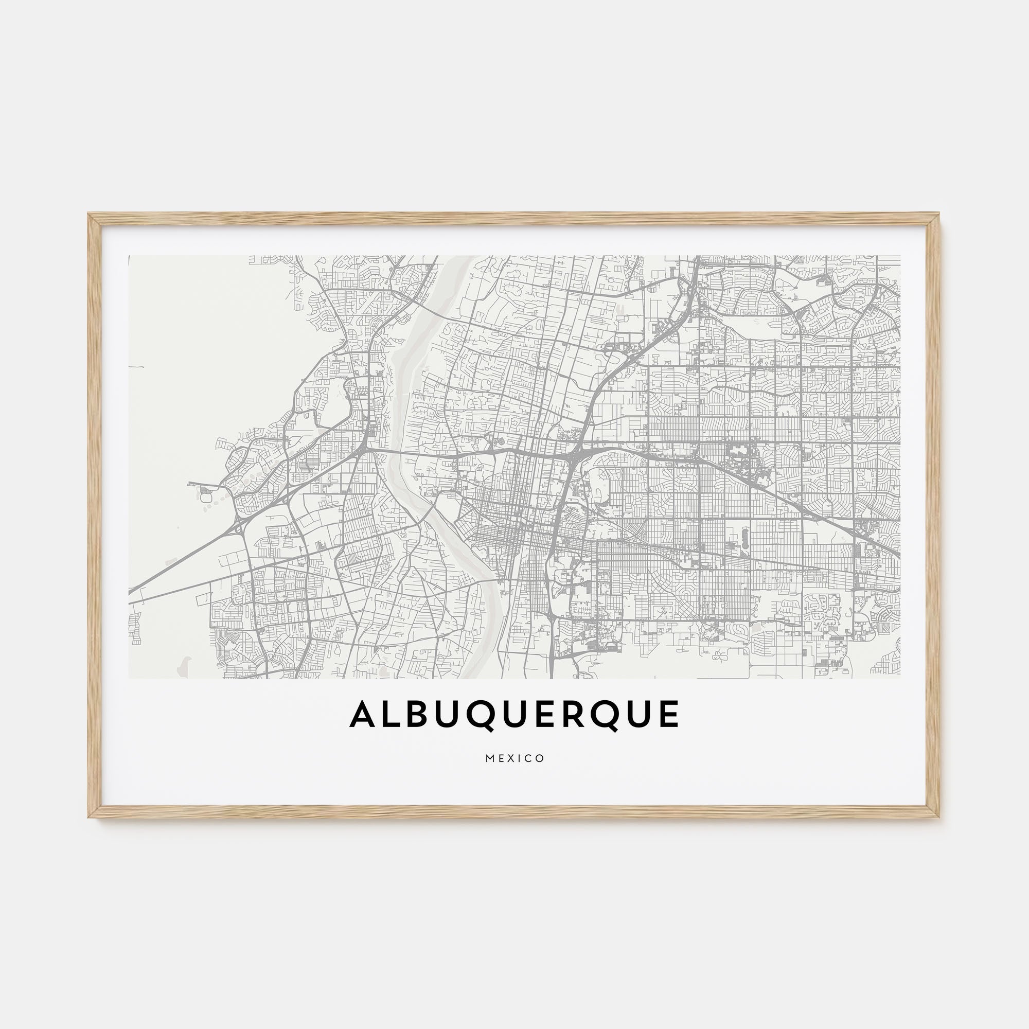 Albuquerque Map Landscape Poster