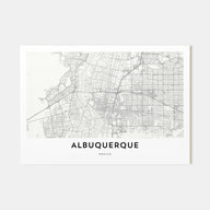 Albuquerque Map Landscape Poster